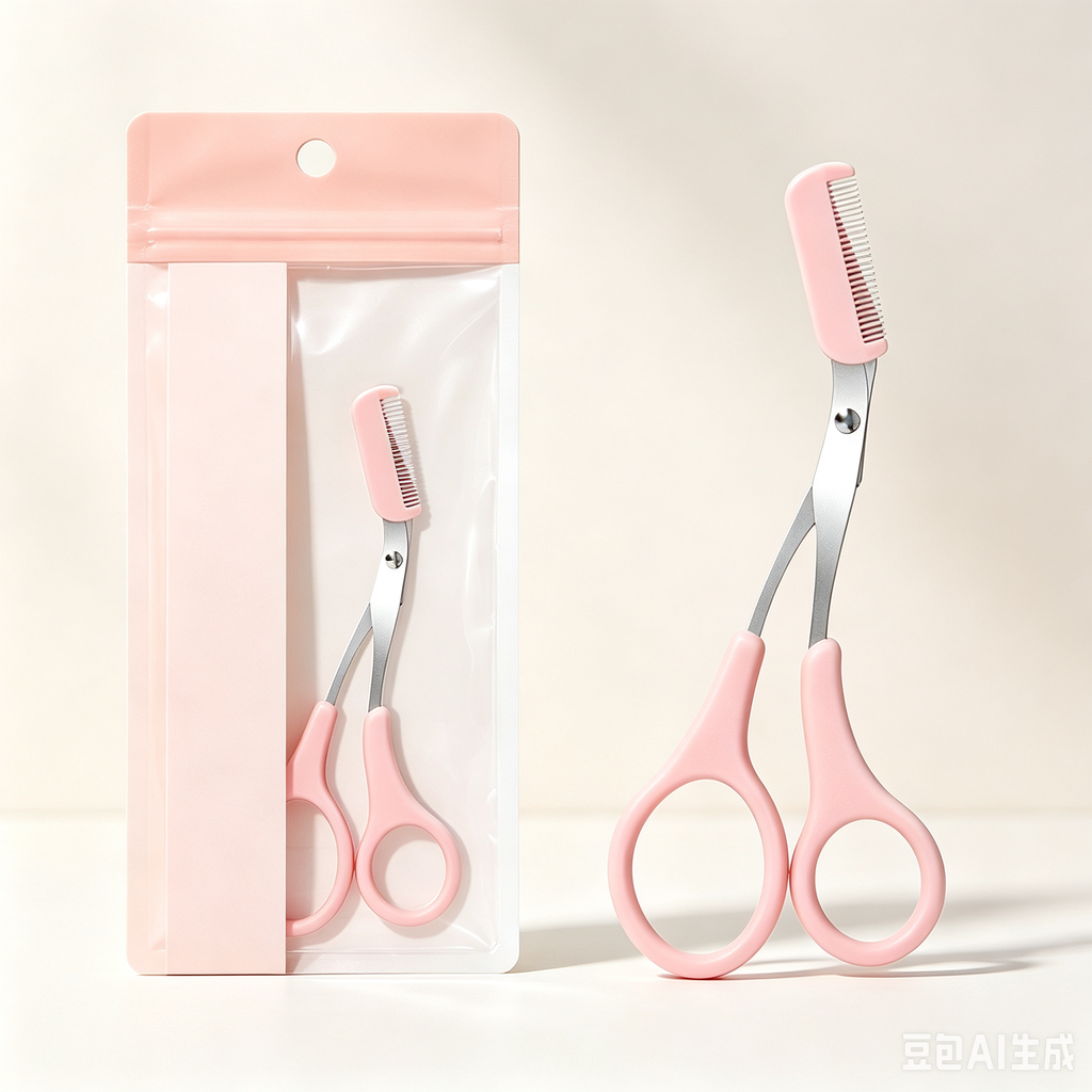 Eyebrow Scissors with Comb – Stainless Steel Trimmer, Safe & Anti-Scratch, Ideal for Beginners