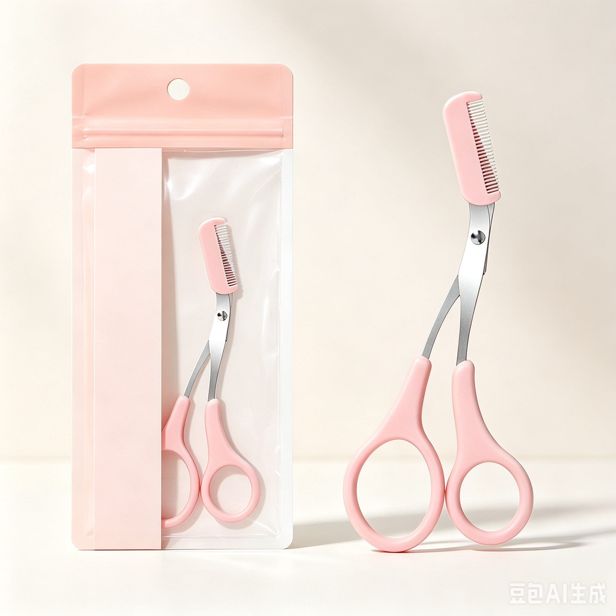 Eyebrow Scissors with Comb – Stainless Steel Trimmer, Safe & Anti-Scratch, Ideal for Beginners
