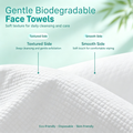 Biodegradable Disposable Face Towels – Dual-Sided Texture / Plant-Based Fiber / 50 Count / Sensitive Skin Friendly