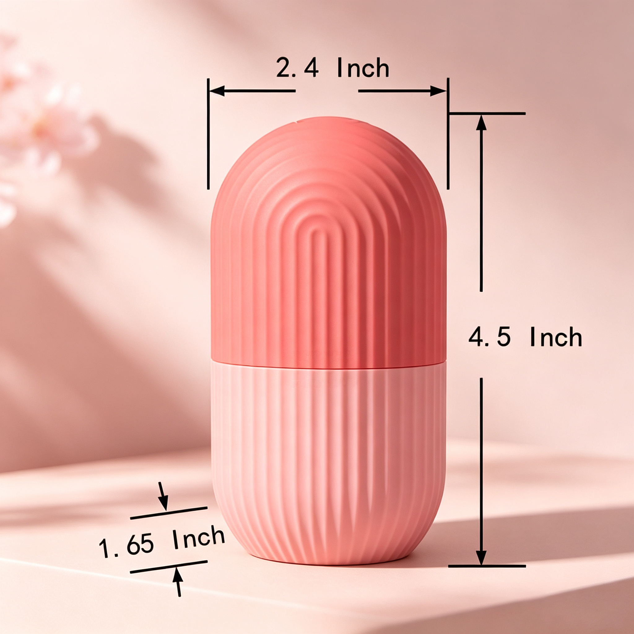 Capsule-Shaped Silicone Facial Ice Roller - Water-Fillable & Freezable / Soothes Puffiness / Minimizes Pores / Portable Beauty Tool