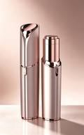 Lipstick-Style Electric Hair Remover - Dual Rotating Heads + LED Light + Rose Gold Portable Design, Painless Removal of Lip/Underarm/Facial Peach Fuzz