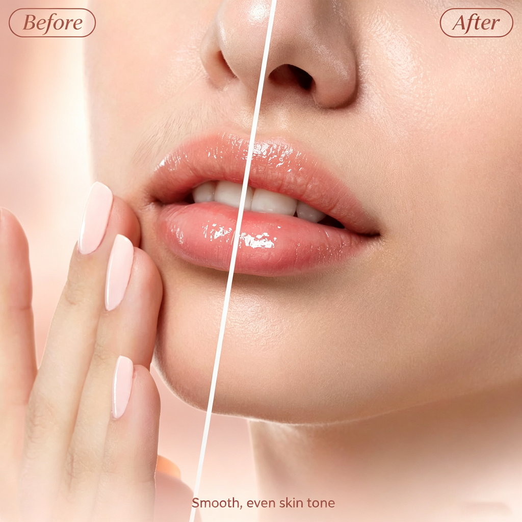 Lipstick-Style Electric Hair Remover - Dual Rotating Heads + LED Light + Rose Gold Portable Design, Painless Removal of Lip/Underarm/Facial Peach Fuzz